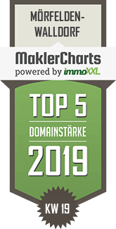 MaklerCharts KW 19/2019 - MainHouse Immobilien ist TOP-5-Makler in Mörfelden-Walldorf