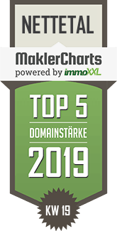 MaklerCharts KW 19/2019 - Dr. Loy ImmoConsult GmbH ist TOP-5-Makler in Nettetal