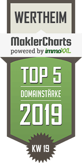 MaklerCharts KW 19/2019 - Stadtentwicklungs-Gesellschaft Wertheim mbH Wohnbau Wertheim GmbH ist TOP-5-Makler in Wertheim