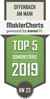 MaklerCharts KW 23/2019 - Domus Immobilien e.K. ist TOP-5-Makler in Offenbach am Main