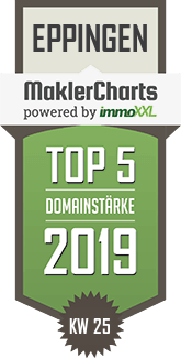 MaklerCharts KW 25/2019 - Muth & Krüger Immobilienverwaltung ist TOP-5-Makler in Eppingen