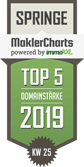 MaklerCharts KW 25/2019 - Deister-Sntel Immobilien ist TOP-5-Makler in Springe