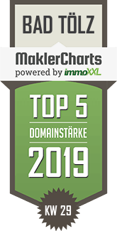 MaklerCharts KW 29/2019 - Sylvia Jansen Immobilien ist TOP-5-Makler in Bad T�lz