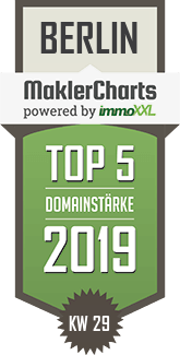 MaklerCharts KW 29/2019 - KLINGER Immobilien, Inh. Dennis Klinger ist TOP-5-Makler in Berlin