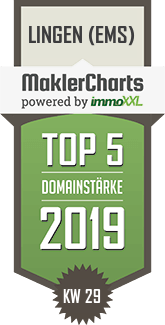 MaklerCharts KW 29/2019 - Maklerb�ro Wessmann GmbH ist TOP-5-Makler in Lingen (Ems)