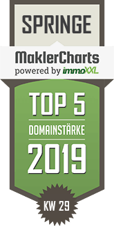 MaklerCharts KW 29/2019 - Deister-Sntel Immobilien ist TOP-5-Makler in Springe