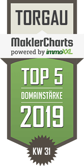MaklerCharts KW 31/2019 - Joachim Rolke Immobilien GmbH ist TOP-5-Makler in Torgau
