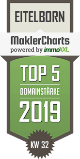 MaklerCharts KW 32/2019 - ImmoLotse24 ist TOP-5-Makler in Eitelborn