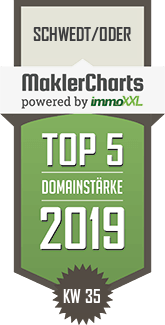 MaklerCharts KW 35/2019 - VR-Bank Uckermark-Randow eG ist TOP-5-Makler in Schwedt/Oder