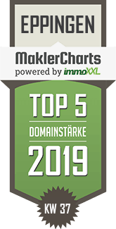 MaklerCharts KW 37/2019 - Muth & Krüger Immobilienverwaltung ist TOP-5-Makler in Eppingen