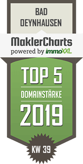 MaklerCharts KW 39/2019 - FUNHOFF Immobilien & IMMO-CONCEPT GmbH ist TOP-5-Makler in Bad Oeynhausen