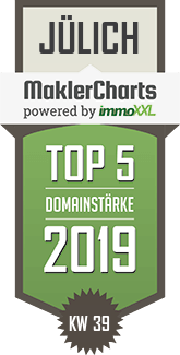 MaklerCharts KW 39/2019 - Stadtentwicklungsgesellschaft Jlich mbH & Co. KG ist TOP-5-Makler in Jlich