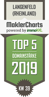 MaklerCharts KW 39/2019 - PAESCHKE GmbH ist TOP-5-Makler in Langenfeld (Rheinland)