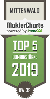 MaklerCharts KW 39/2019 - DIV Deutscher ImmobilienberaterVerbund GmbH ist TOP-5-Makler in Mittenwald