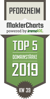 MaklerCharts KW 39/2019 - Jutta Niggel Immobilien ist TOP-5-Makler in Pforzheim