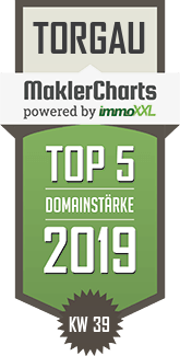 MaklerCharts KW 39/2019 - Joachim Rolke Immobilien GmbH ist TOP-5-Makler in Torgau