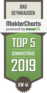 MaklerCharts KW 41/2019 - FUNHOFF Immobilien & IMMO-CONCEPT GmbH ist TOP-5-Makler in Bad Oeynhausen