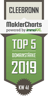 MaklerCharts KW 41/2019 - HEINRICH IMMOBILIEN ist TOP-5-Makler in Cleebronn