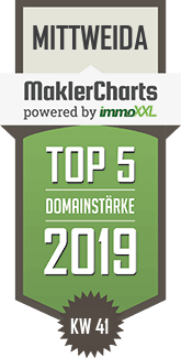 MaklerCharts KW 41/2019 - IMMObase ist TOP-5-Makler in Mittweida